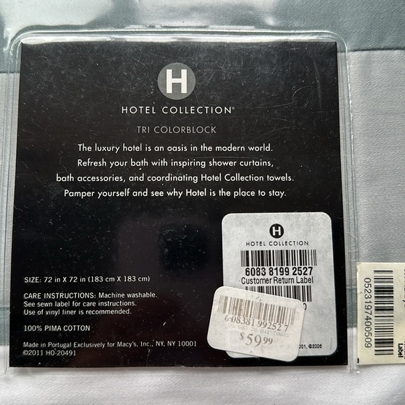 SOLD!! Macys Hotel Collection Shower Curtain - Picture 3 of 3